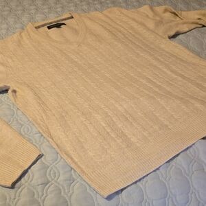 Tricots St Raphael Cream Sweater Long Sleeve V Neck